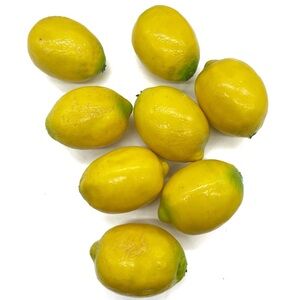 8 Lifelike Faux Lemons Bowl Filler Deco Fruit Realistic Styropor / Glaze